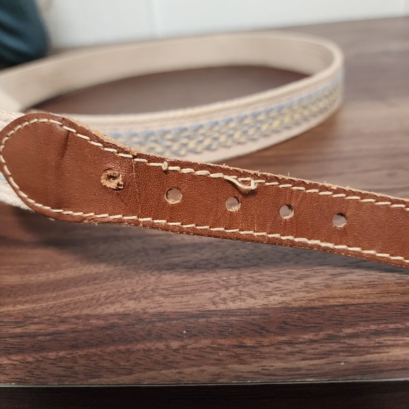 Kids Blue & Cream Braided Canvas Belt - Picture 4 of 4